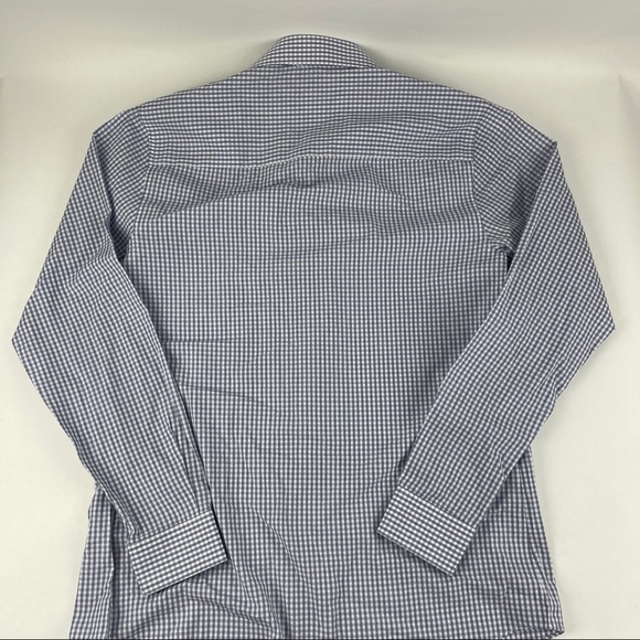 Unlisted Kenneth Cole Button Down Shirt Mens Medium 15-15.5 34-35 Blue Plaid - Picture 7 of 9